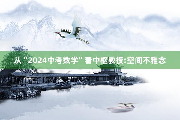 从“2024中考数学”看中枢教授:空间不雅念